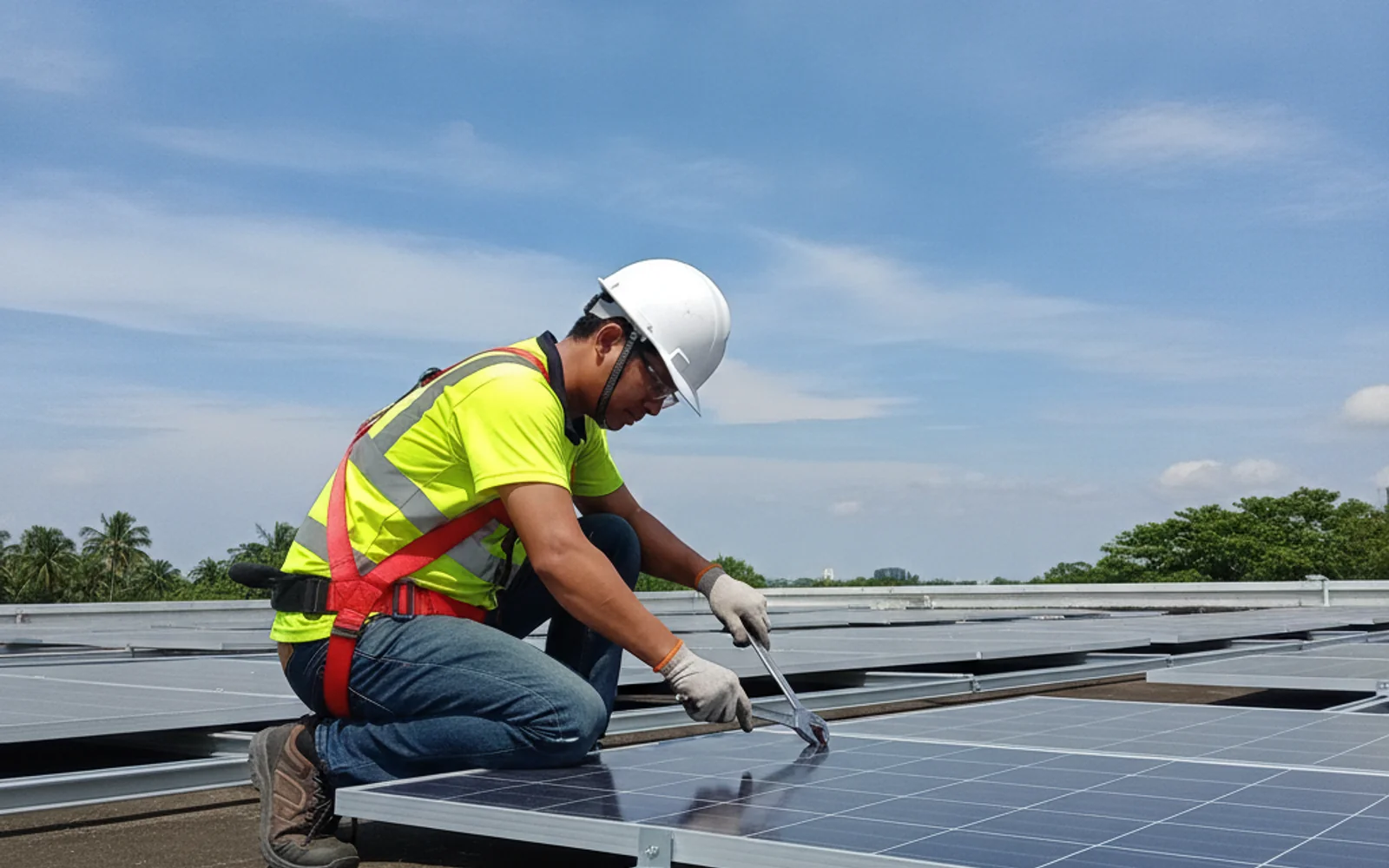 Solar Panels Singapore team installing rooftop solar in Singapore, Singapore